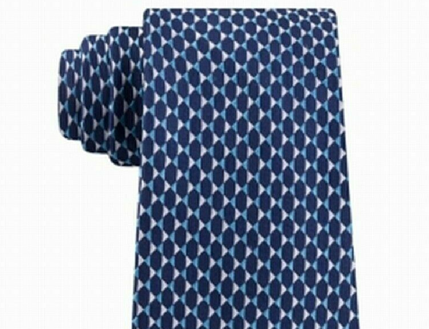 Gravata azul masculina Michael Kors, tamanho marinho, regular