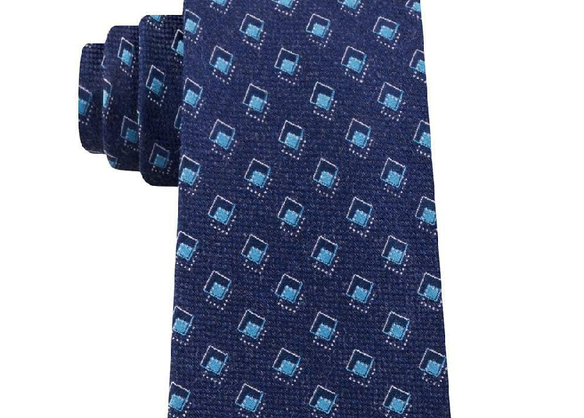 Gravata profissional masculina Michael Kors em mistura de seda azul, tamanho único