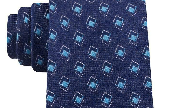 Gravata profissional masculina Michael Kors em mistura de seda azul, tamanho único