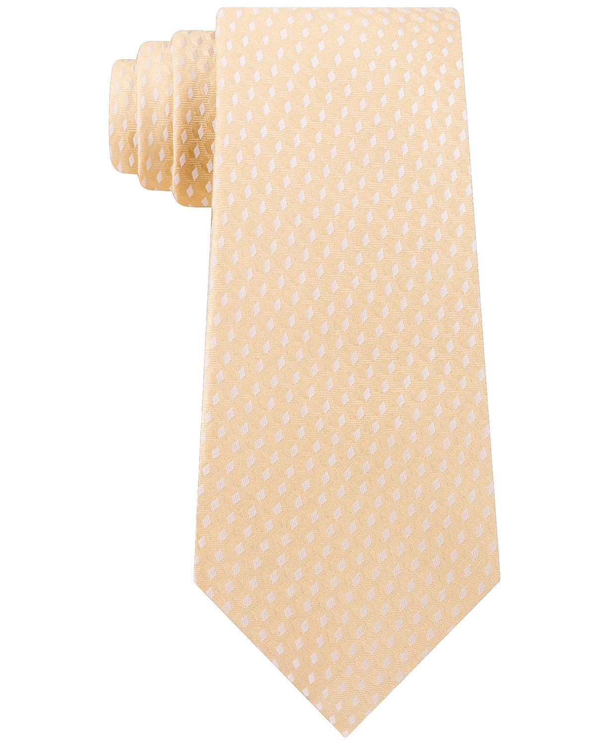 Gravata Masculina Geométrica Michael Kors 100% Seda Amarela Tamanho Regular
