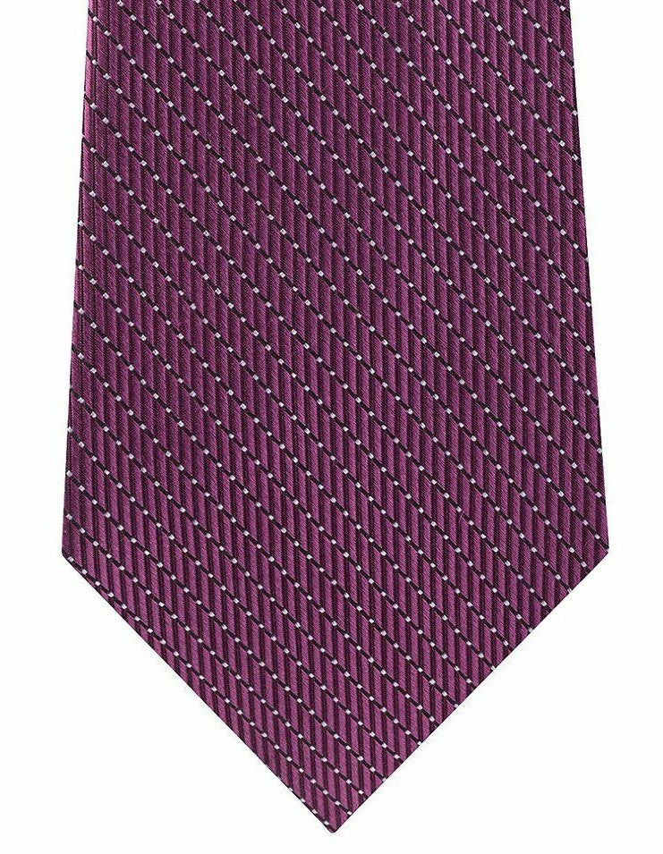 Gravata de cetim listrada clássica Michael Kors masculina, rosa, roxa, tamanho regular