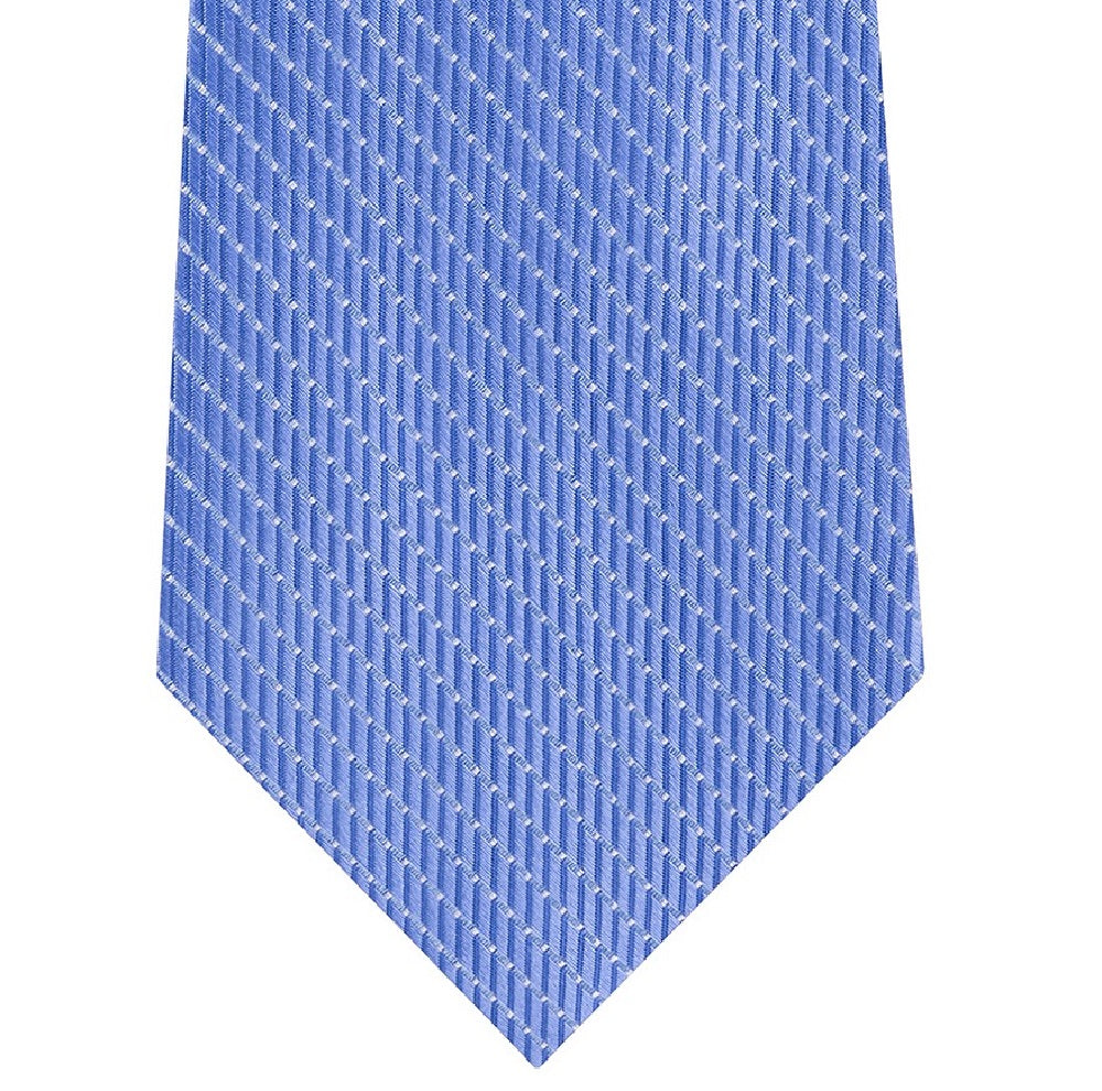 Gravata de cetim listrada clássica Michael Kors masculina, azul, tamanho único