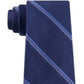 Gravata de seda listrada xadrez Glen tonal clássica masculina Michael Kors, tamanho azul-marinho, regular