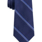 Gravata de seda listrada xadrez Glen tonal clássica masculina Michael Kors, tamanho azul-marinho, regular