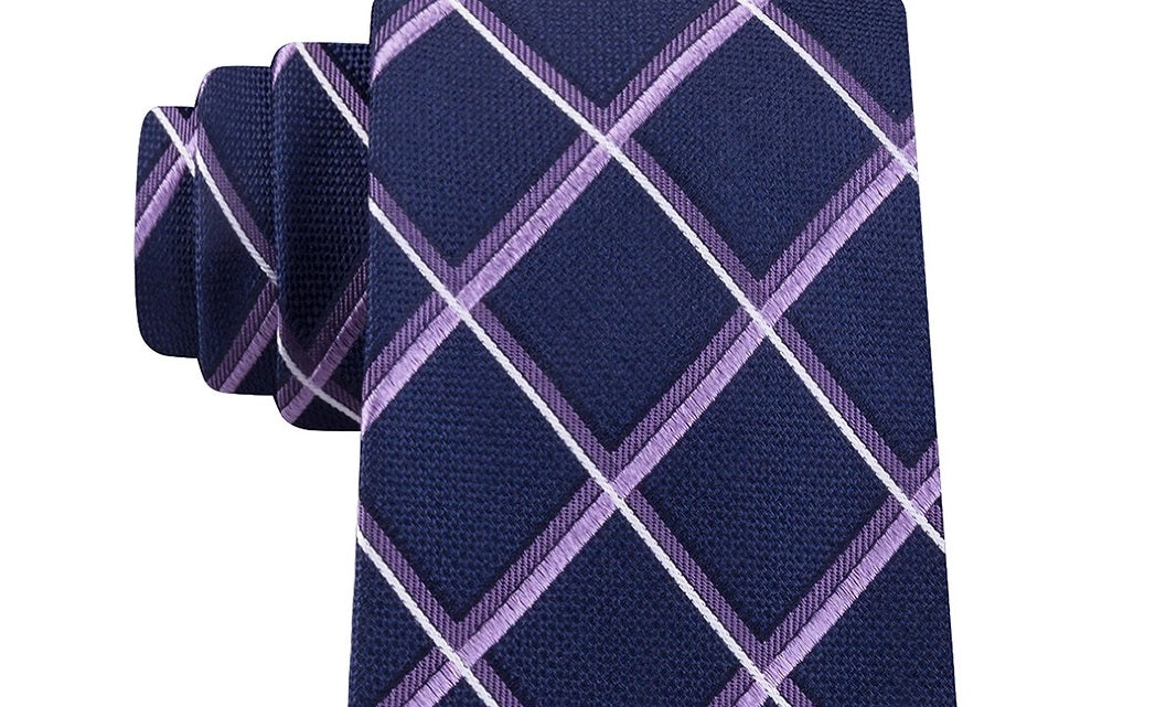 Gravata fina de seda multigrade clássica masculina Michael Kors, roxa, tamanho regular