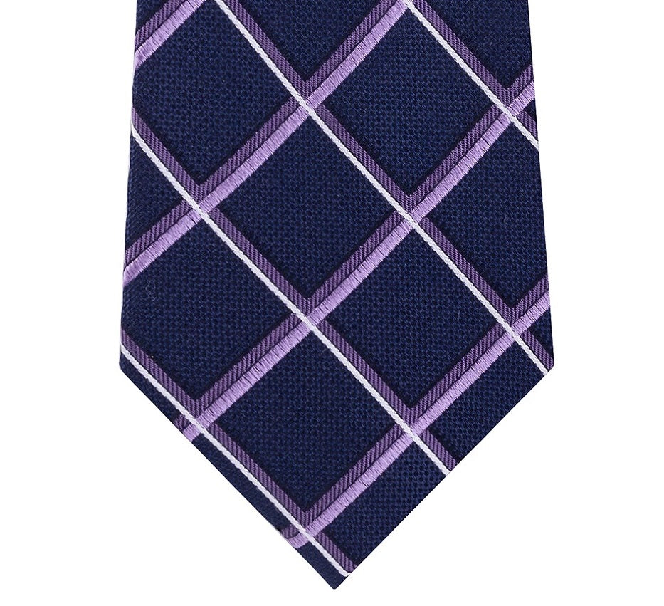 Gravata fina de seda multigrade clássica masculina Michael Kors, roxa, tamanho regular