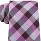 Gravata xadrez xadrez clássica Michael Kors masculina rosa médio roxo tamanho regular