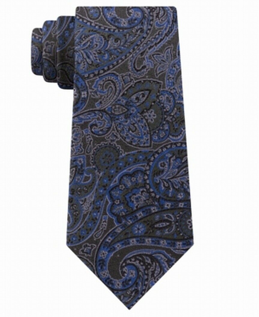 Gravata de seda masculina Michael Kors Balanced Classic Paisley, verde, tamanho regular