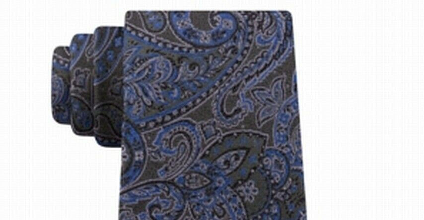 Gravata de seda masculina Michael Kors Balanced Classic Paisley, verde, tamanho regular