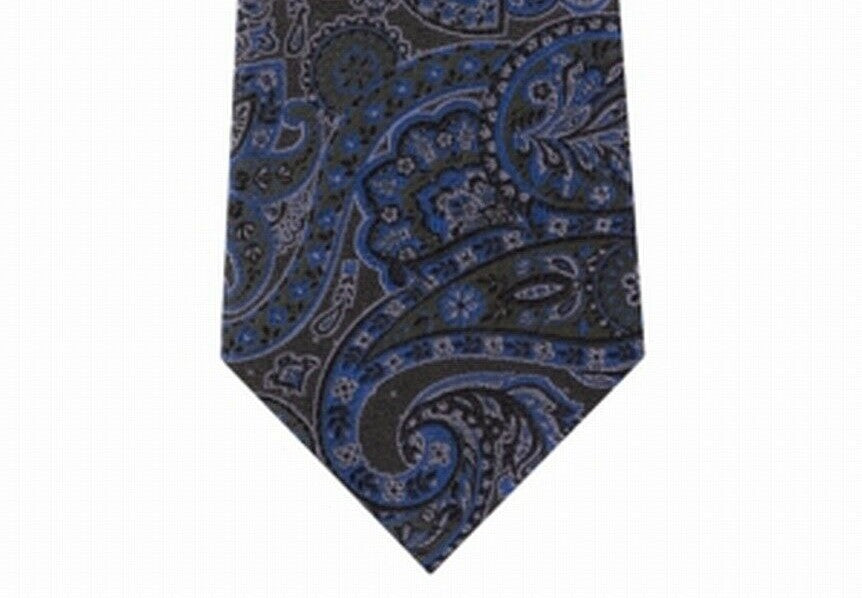 Gravata de seda masculina Michael Kors Balanced Classic Paisley, verde, tamanho regular