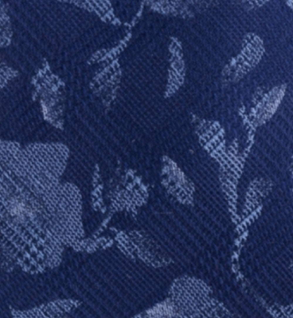 Gravata de seda botânica clássica masculina Michale Kors, azul marinho, tamanho único