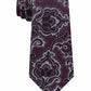 Gravata masculina Michael Kors com estampa paisley intrincada e contorno vermelho bordô, tamanho regular