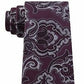 Gravata masculina Michael Kors com estampa paisley intrincada e contorno vermelho bordô, tamanho regular