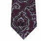 Gravata masculina Michael Kors com estampa paisley intrincada e contorno vermelho bordô, tamanho regular