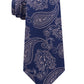 Gravata de seda Paisley masculina Michael Kors Azul Tamanho Regular