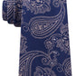 Gravata Michael Men's Kors Paisley Azul Marinho Tamanho Regular