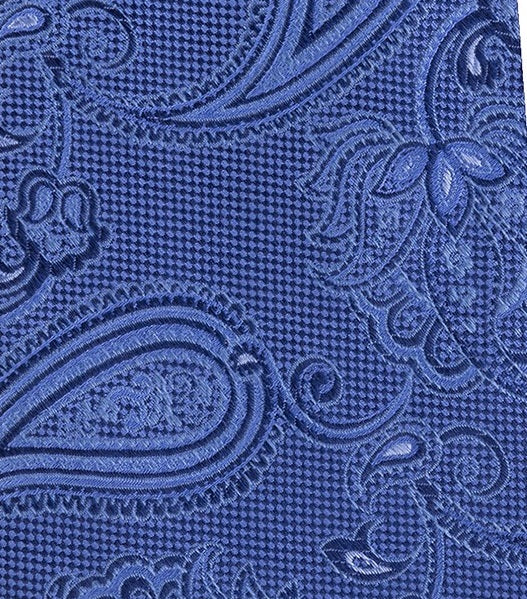 Gravata de seda com estampa paisley azul masculina Michael Kors, tamanho regular, azul-marinho