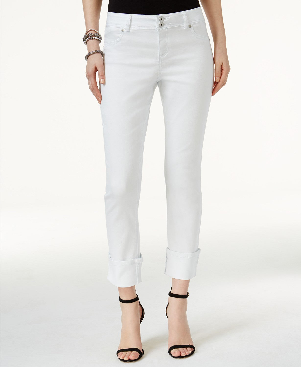 Calça jeans skinny com punho feminino da INC International Concepts, tamanho natural 4