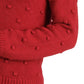 Suéter feminino Lucky Brand com gola redonda e ponto pompom, mistura de algodão, vermelho, tamanho P