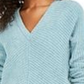 Suéter feminino Lucky Brand Chevron canelado em chenille azul tamanho pequeno