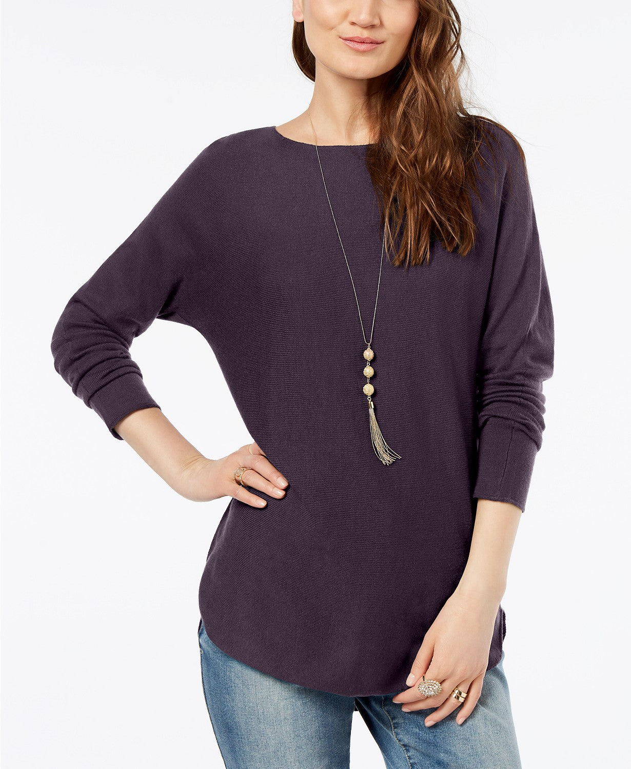 Suéter feminino INC International Concepts, roxo, tamanho médio