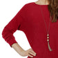 Suéter feminino INC International Concepts vermelho escuro tamanho extra grande
