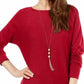 Suéter feminino INC International Concepts vermelho escuro tamanho extra pequeno