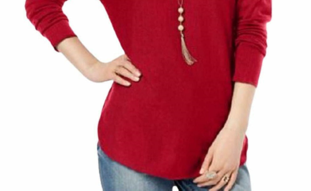 Suéter feminino INC International Concepts vermelho escuro tamanho extra pequeno