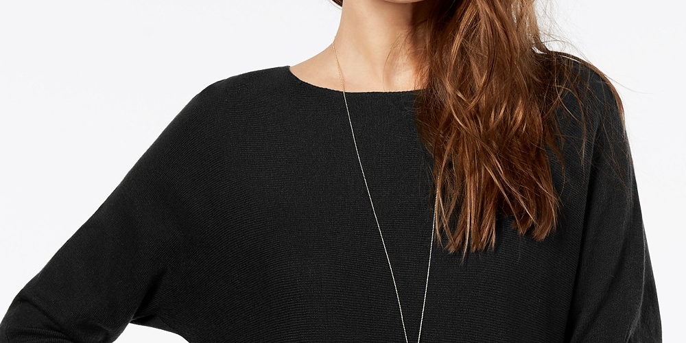 INC International Concepts Suéter Túnica Feminino Petite Preto Tamanho Petit
