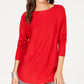 INC International Concepts Suéter Túnica Feminino Vermelho Tamanho Pequeno Médio