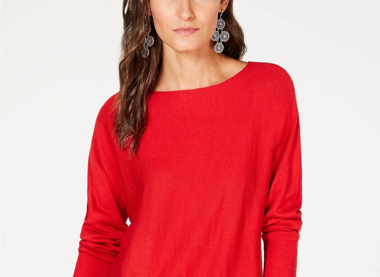 INC International Concepts Suéter Túnica Feminino Vermelho Tamanho Pequeno Médio