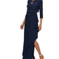 Vestido feminino Alex Evenings com babados e bolero, azul-marinho, tamanho 6