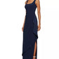 Vestido feminino Alex Evenings com babados e bolero, azul-marinho, tamanho 6