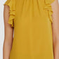 1.STATE Blusa feminina lisa com mangas esvoaçantes, amarela