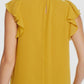 1.STATE Blusa feminina lisa com mangas esvoaçantes, amarela