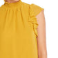 1.STATE Blusa feminina lisa com mangas esvoaçantes, amarela