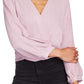 1.STATE Suéter feminino com capuz falso rosa