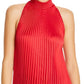 1.STATE Top plissado charmeuse feminino rosa