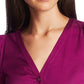 1.STATE Blusa feminina com decote em V, roxa