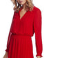 1.STATE Vestido Feminino Smocked High-Low Vermelho