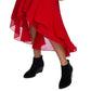 1.STATE Vestido Feminino Smocked High-Low Vermelho