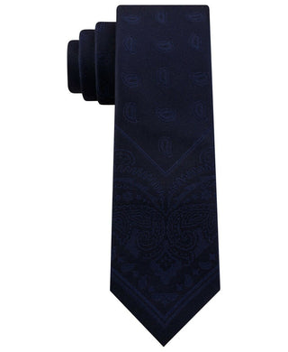 Gravata Tommy Hilfiger Masculina Slim Tonal Paisley com Painel Azul Marinho Tamanho Regular