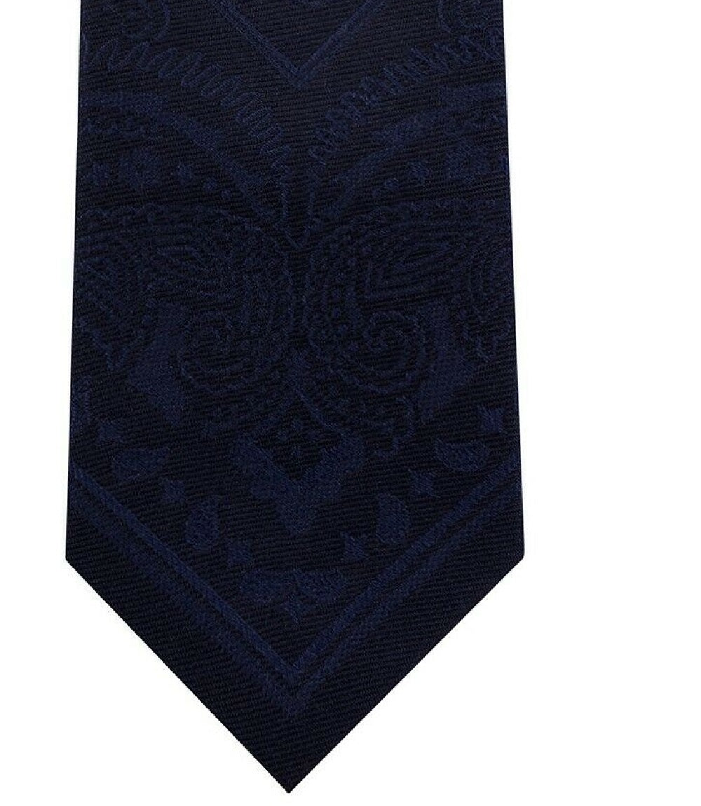 Gravata Tommy Hilfiger Masculina Slim Tonal Paisley com Painel Azul Marinho Tamanho Regular