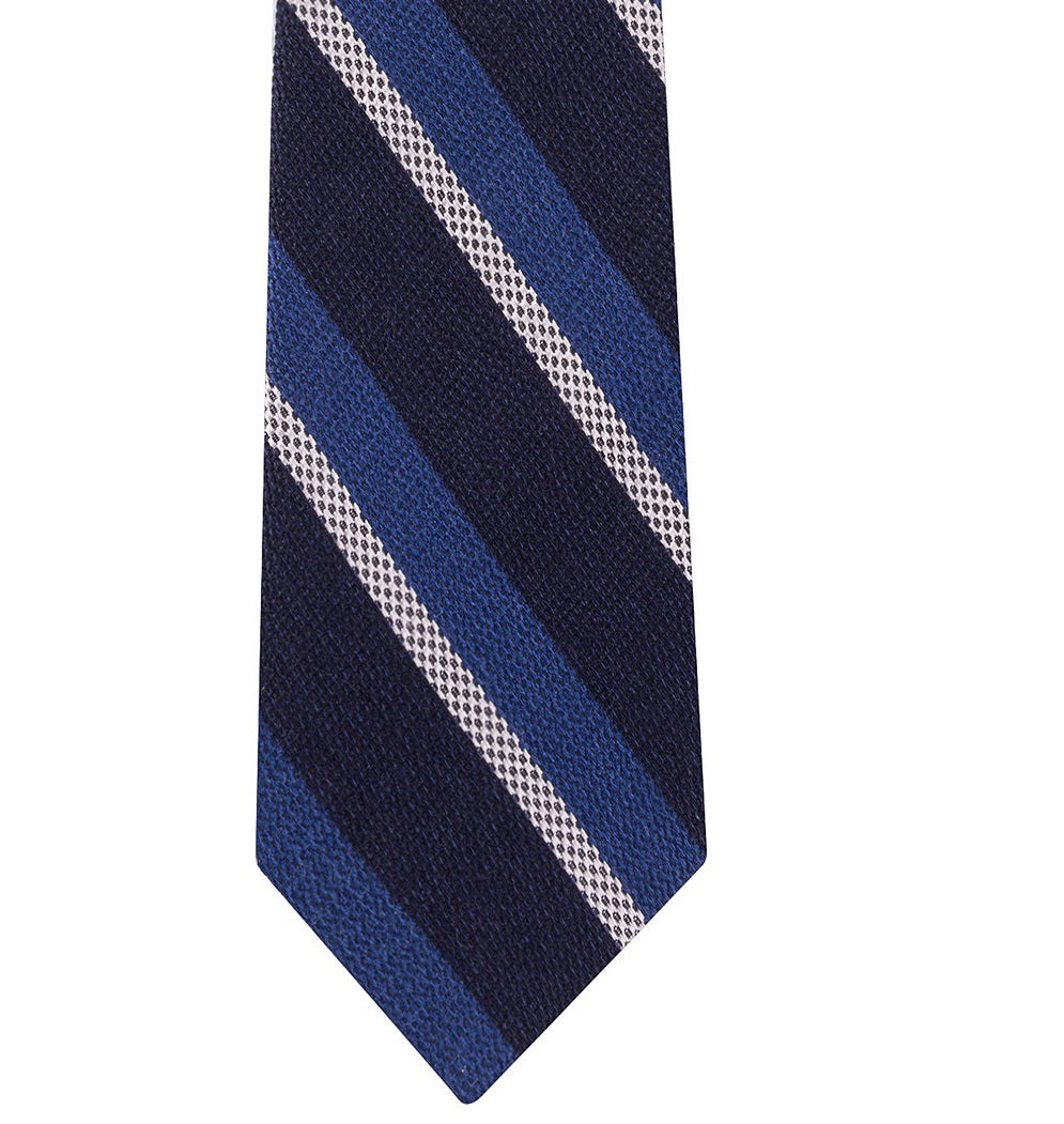 Gravata listrada texturizada fina masculina Tommy Hilfiger, tamanho azul marinho, regular