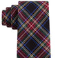 Gravatas finas xadrez sortidas Tommy Hilfiger para homens, tamanho regular, pretas