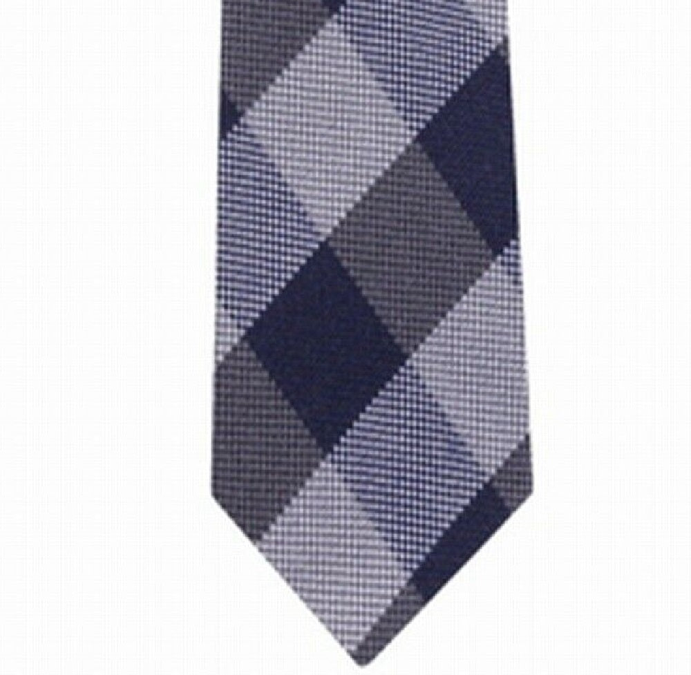 Gravata xadrez texturizada fina masculina Tommy Hilfiger cinza tamanho regular
