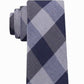 Gravata xadrez texturizada fina masculina Tommy Hilfiger cinza tamanho regular