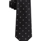 Gravata Tommy Hilfiger Masculina Pequena Floco de Neve Gingham Preta Tamanho Regular