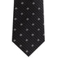 Gravata Tommy Hilfiger Masculina Pequena Floco de Neve Gingham Preta Tamanho Regular