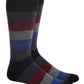 Meias Perry Ellis Rugby-Stripe Masculinas Pretas Tamanho Regular